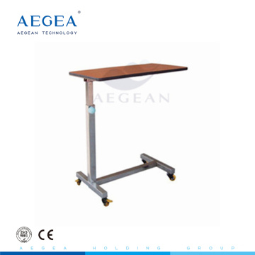 AG-OBT006 Bois dinning board hauteur réglable 4 roues mobile hôpital table de chevet antique